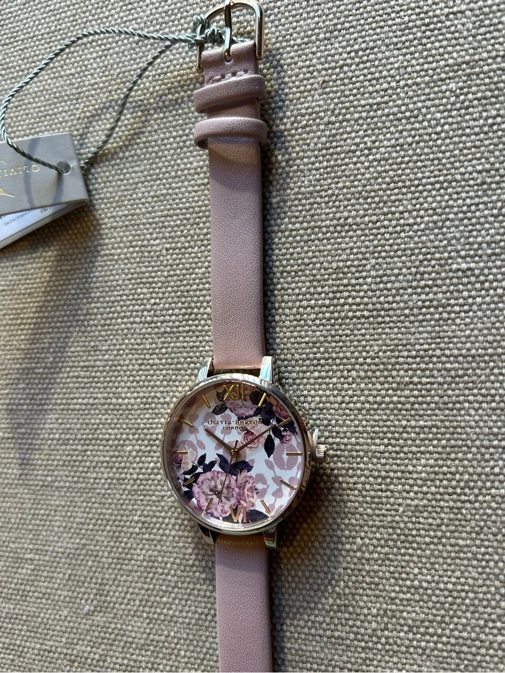Olivia Burton Watch With 34mm Floral Face & Pink Band